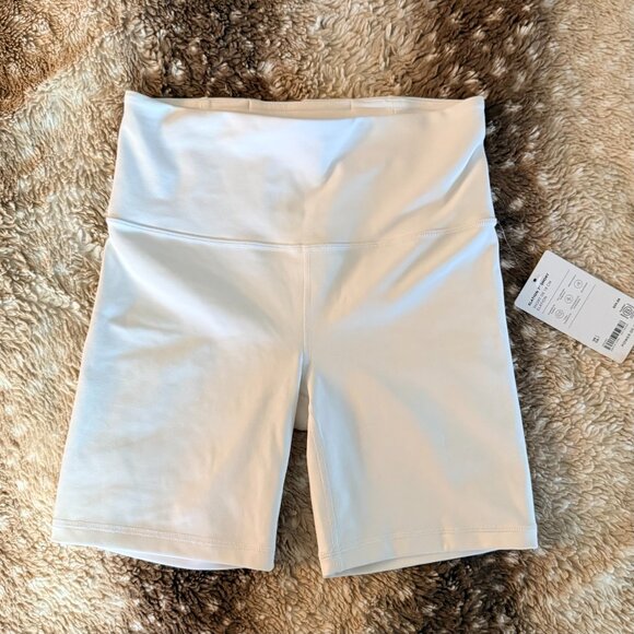 Athleta Elation white ultra high rise biker shorts S NWT - Picture 5 of 5